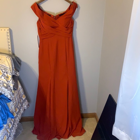 Azazie Rust Colored Bridesmaid Dress 6 - Picture 1 of 5